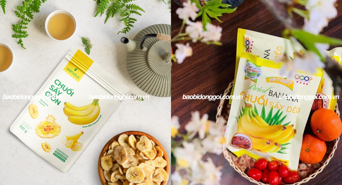 Kích thước bao bì chuối sấy