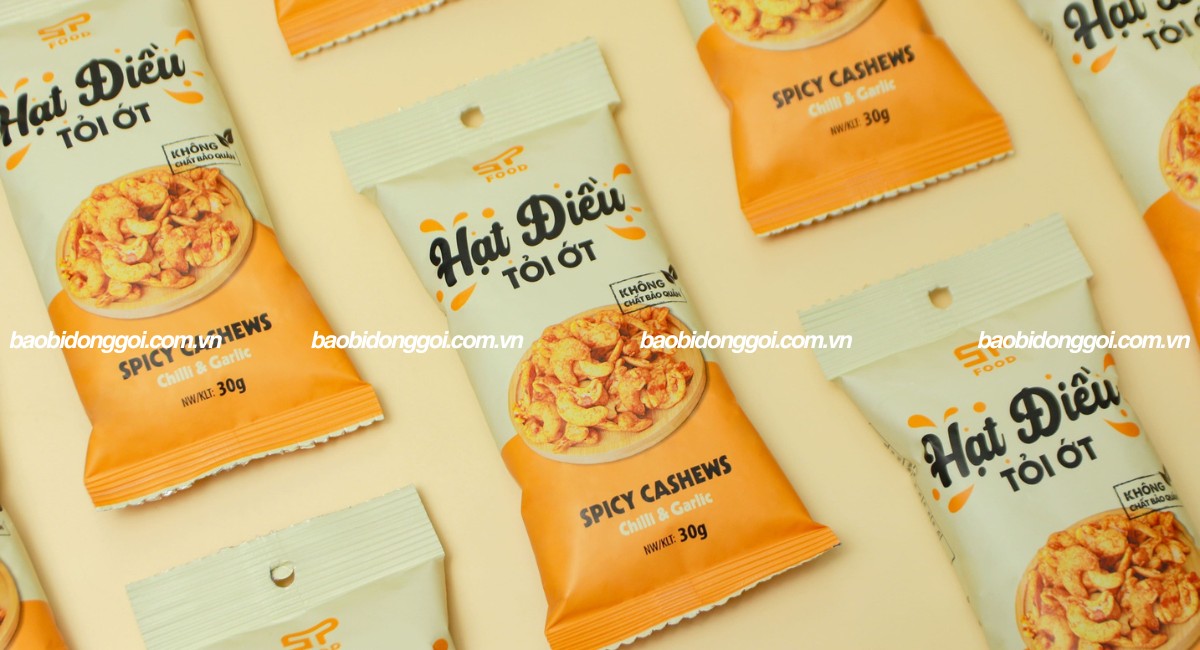 Kích thước bao bì hạt điều