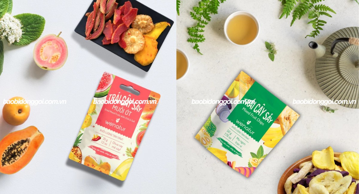Kích thước bao bì trái cây sấy