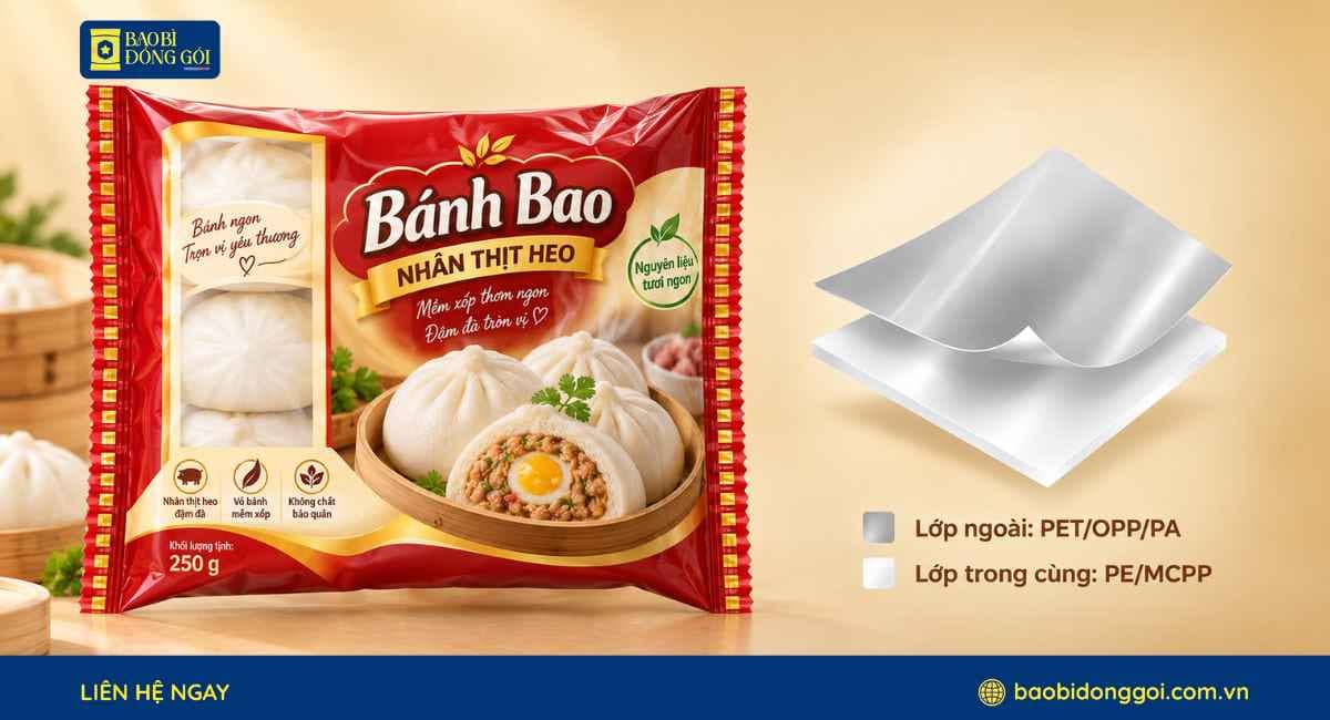 Cấu trúc màng ghép bao bì bánh bao