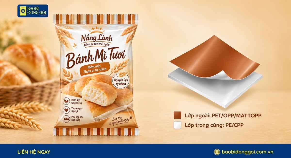 Cấu trúc màng ghép bao bì bánh mì tươi