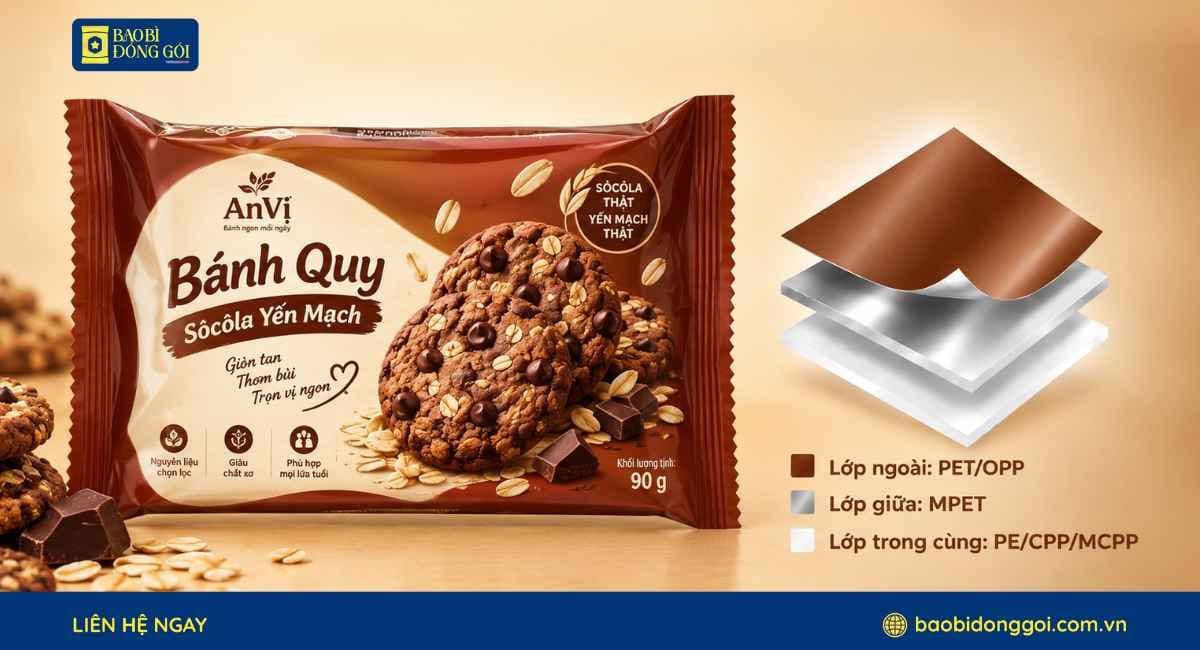 Cấu trúc màng ghép bao bì bánh quy