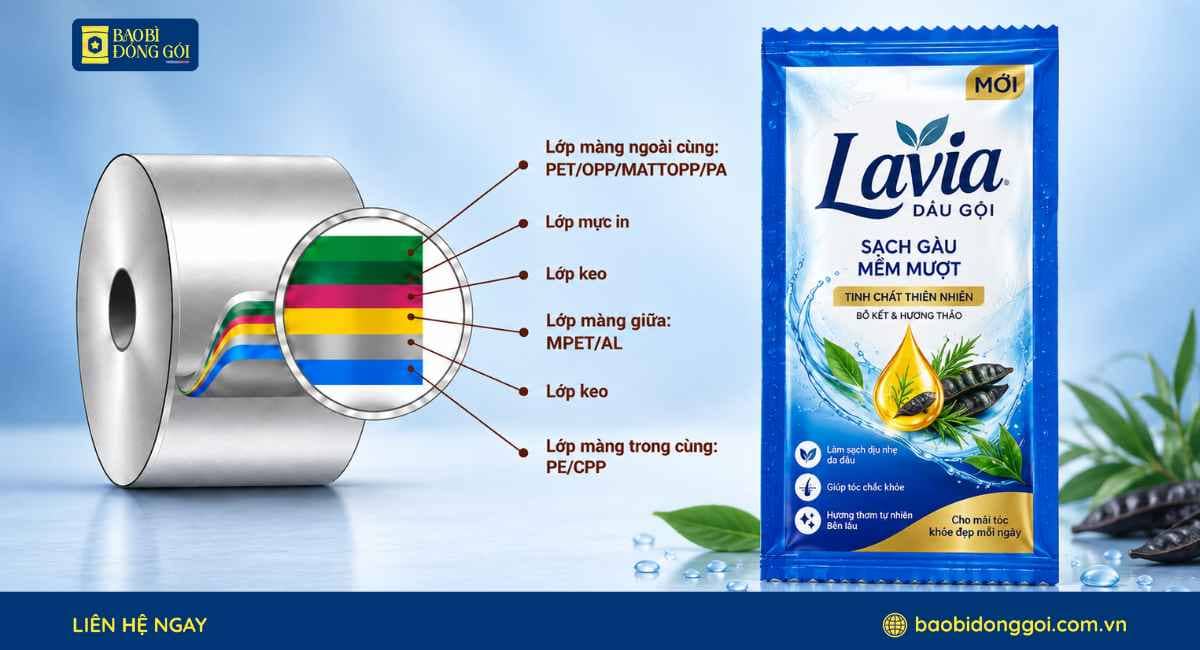 Công nghệ ghép màng bao bì dầu gội