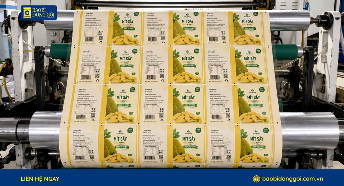 In trục đồng bao bì mít sấy