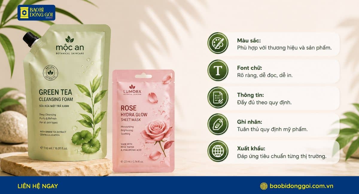Lưu ý khi thiết kế bao bì mỹ phẩm màng ghép