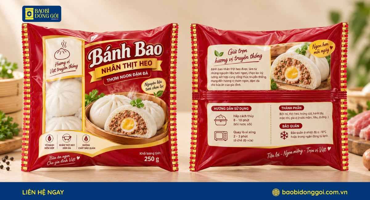 Mẫu bao bì bánh bao nhân mặn