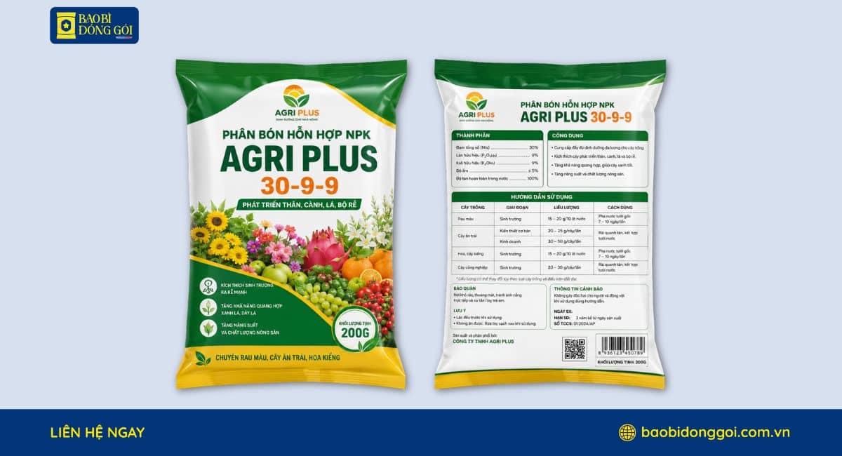 Mẫu túi đựng phân bón 200g