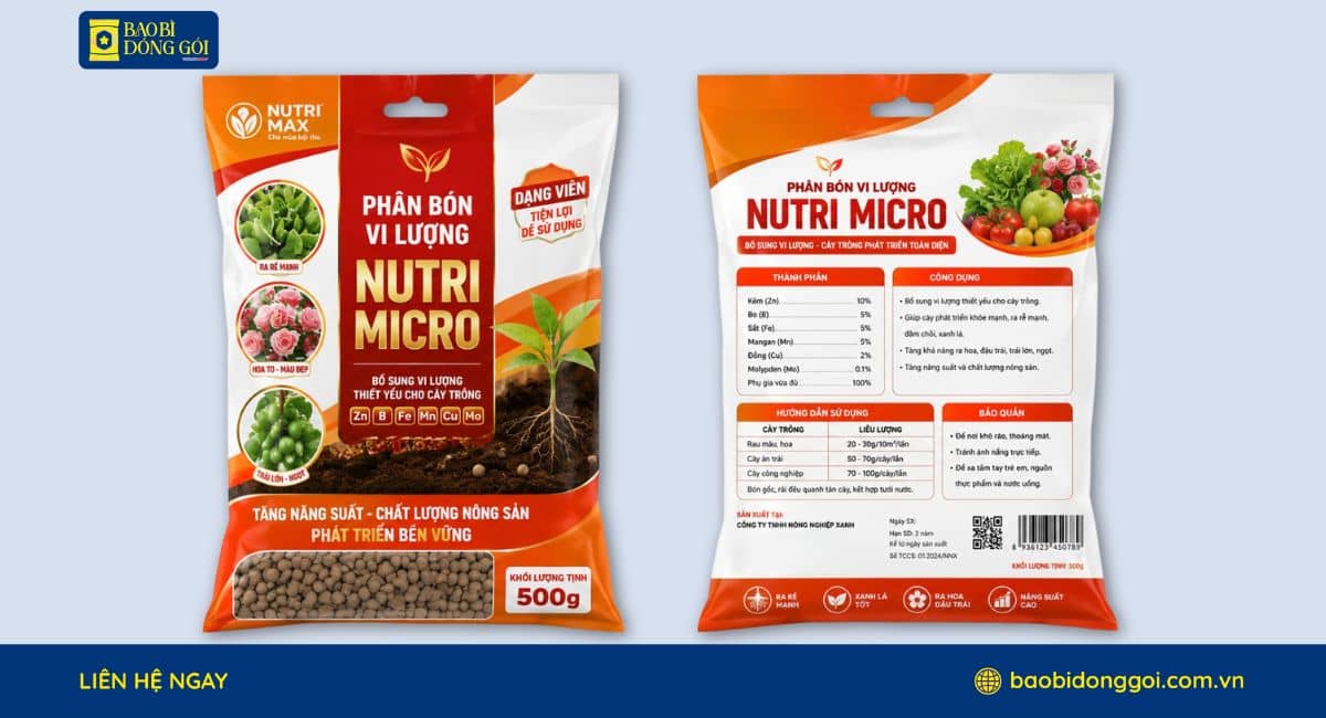 Túi đựng phân bón 500g in theo yêu cầu