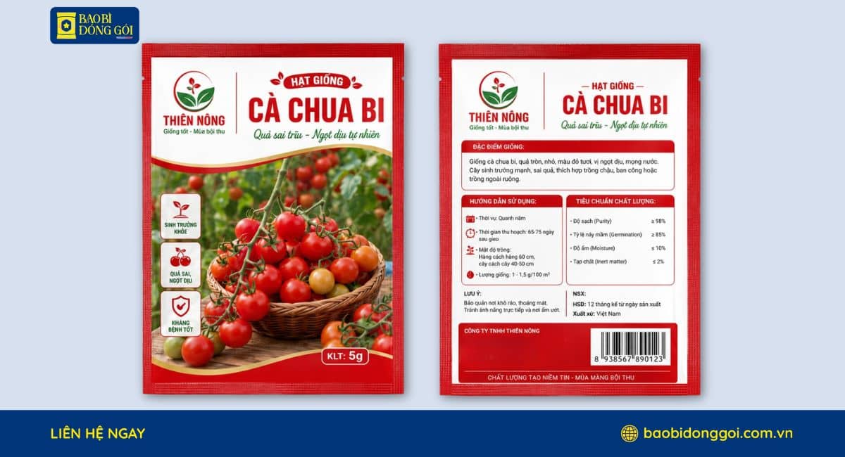 Mẫu bao bì hạt giống thiết kế ấn tượng
