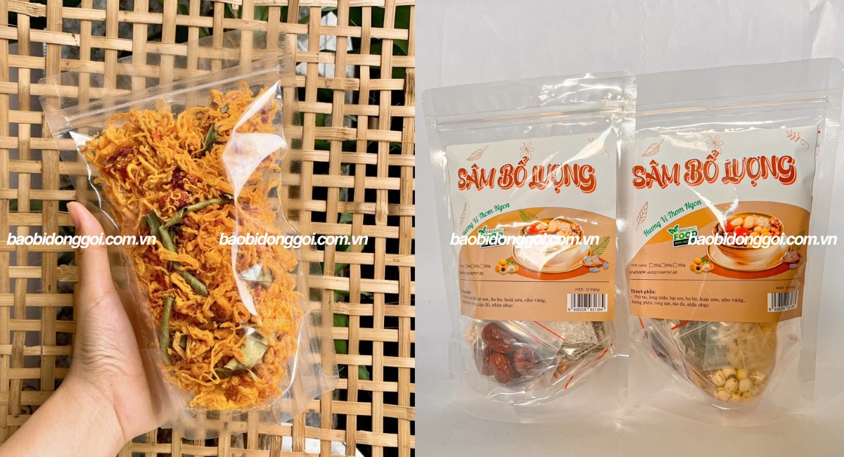 Túi zip trong suốt đựng thực phẩm.