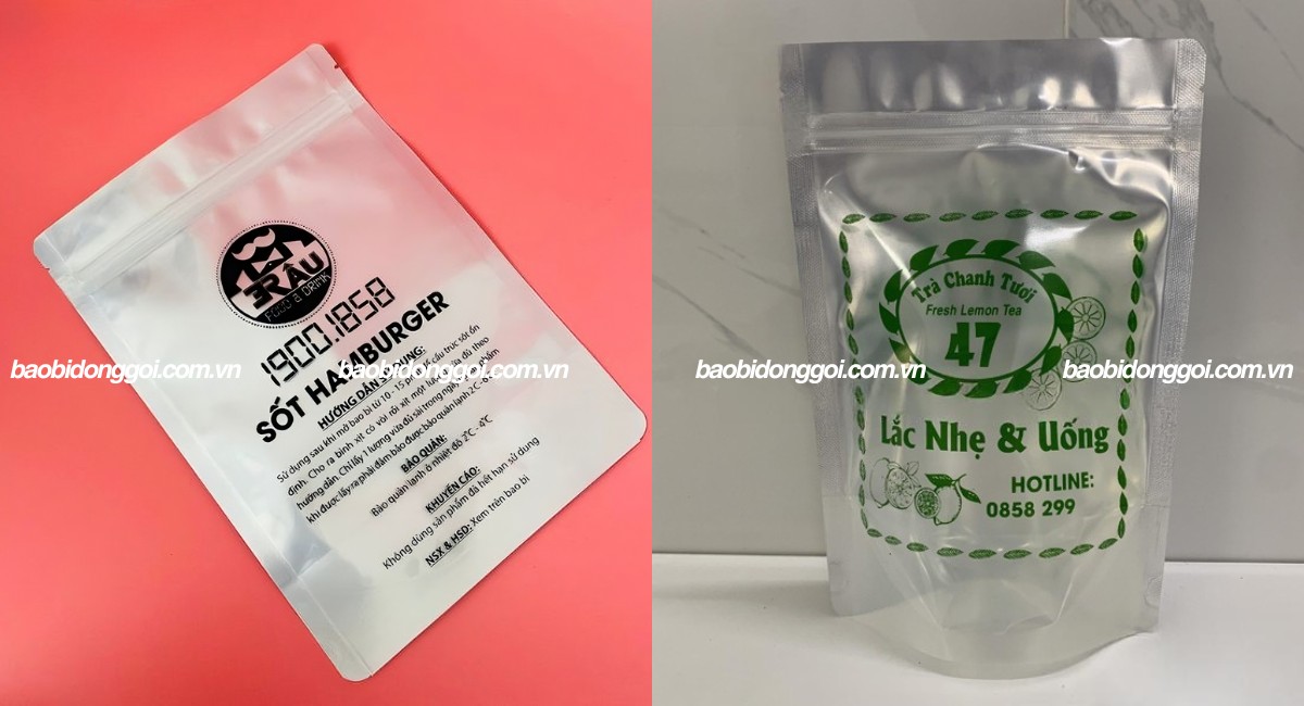 In túi zipper bạc