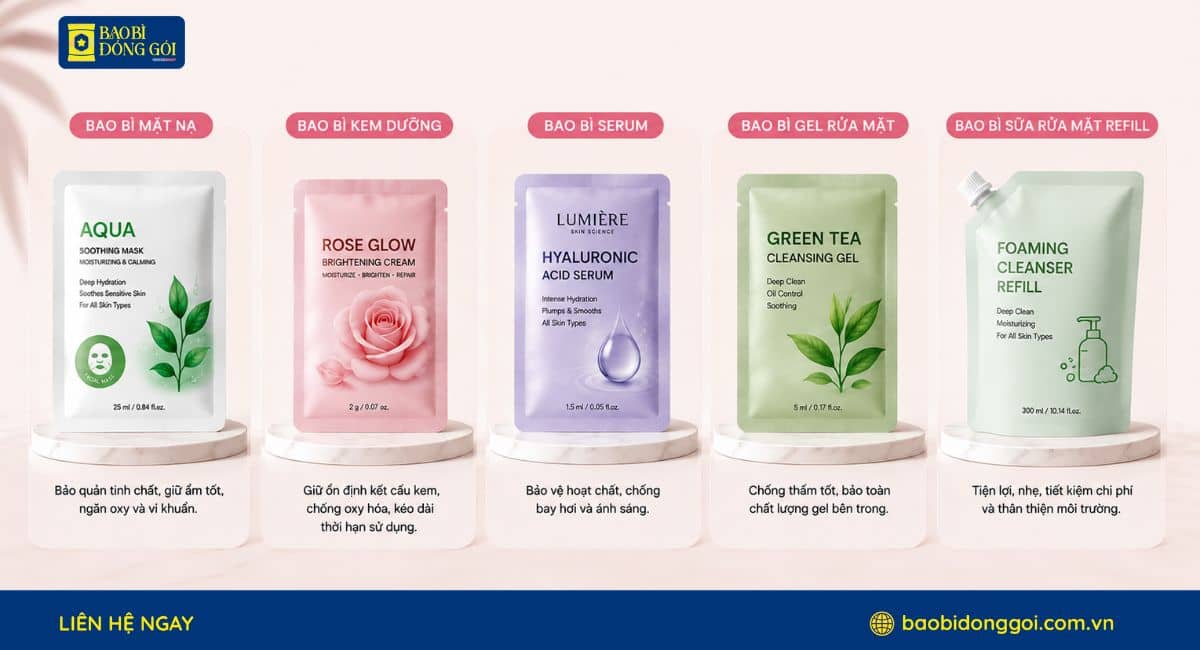 Ứng dụng bao bì màng ghép trong ngành mỹ phẩm