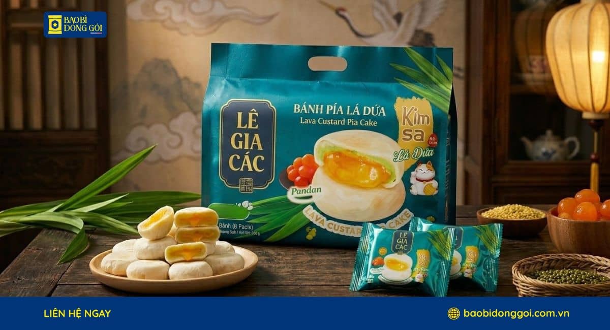 Túi bao bì bánh pía thiết kế đẹp mắt