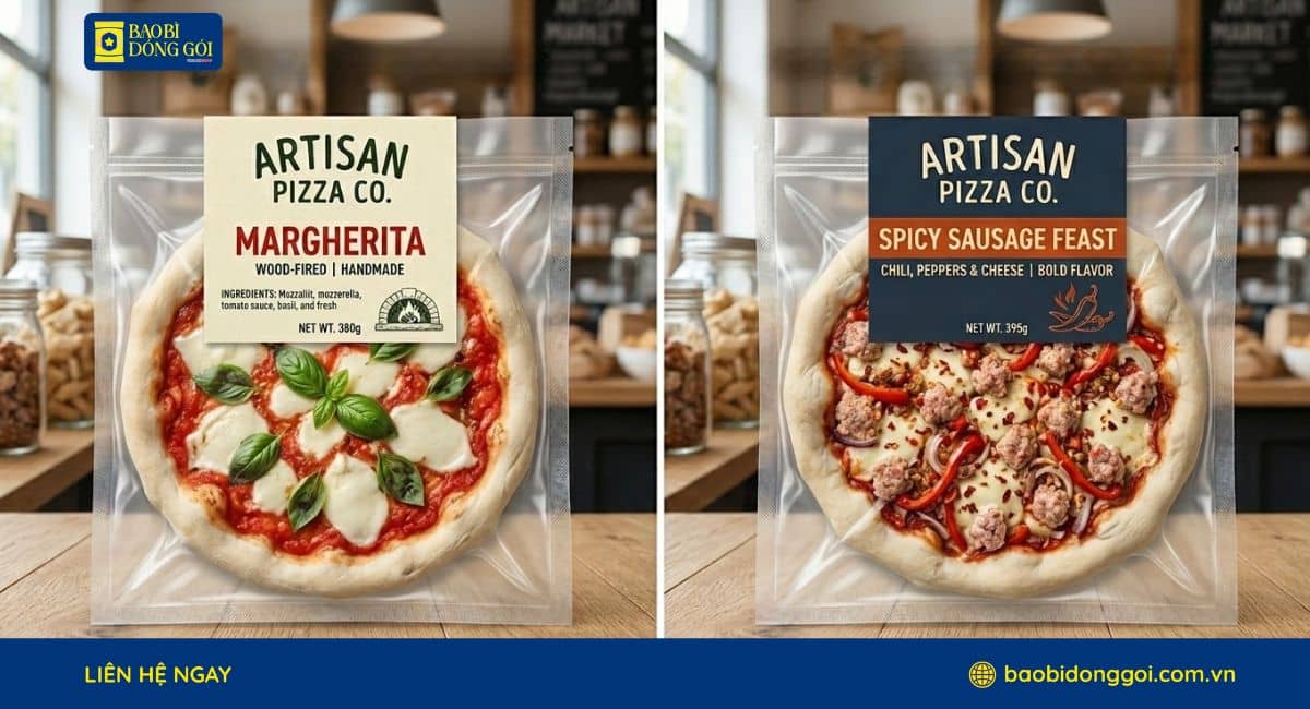 Bao bì pizza đông lạnh màng ghép chống thấm tốt