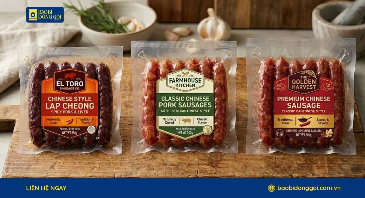 Bao bì lạp xưởng thực phẩm bền chắc cao cấp