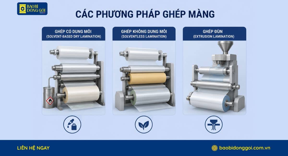 Các phương pháp ghép màng trong bao bì nhiều lớp