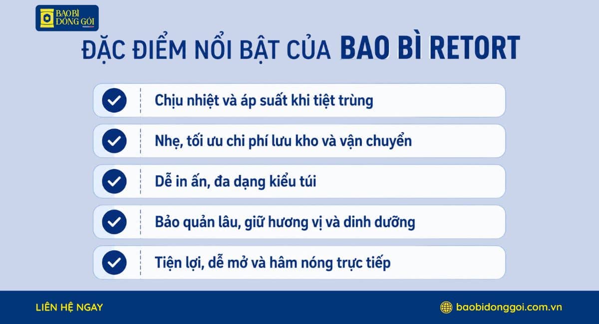 Đặc điểm nổi bật của bao bì retort