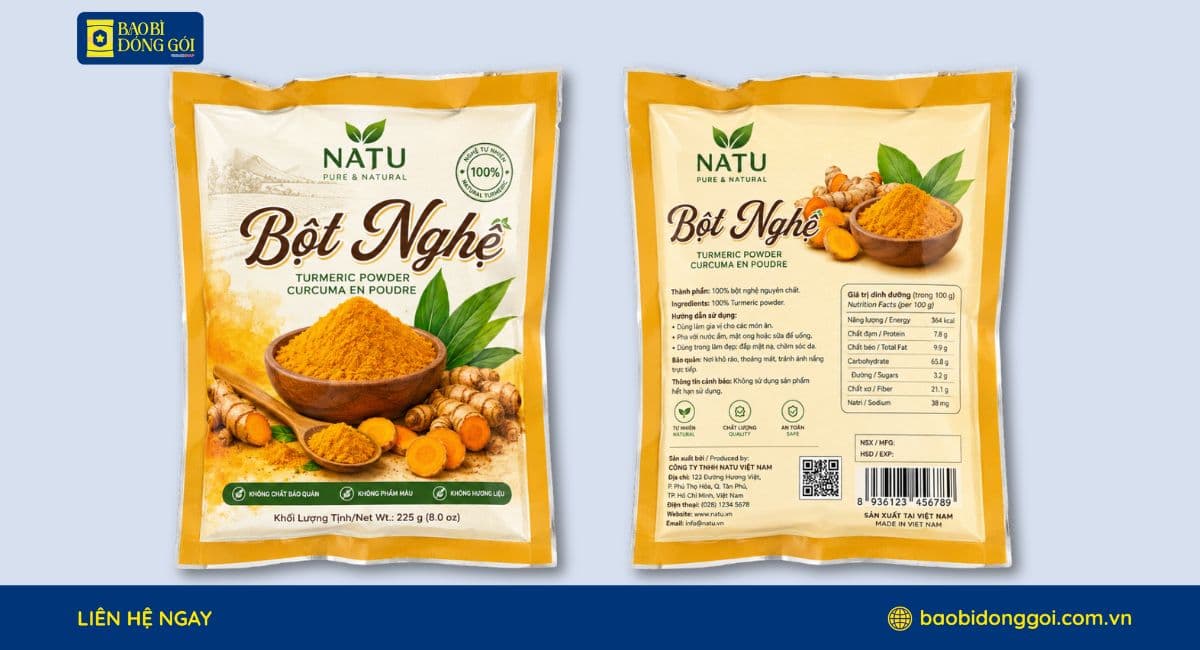 Túi đựng tinh bột nghệ màng ghép
