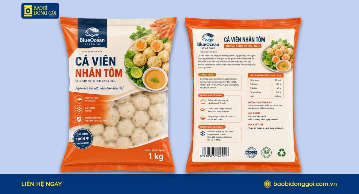 Mẫu bao bì cá viên 1kg
