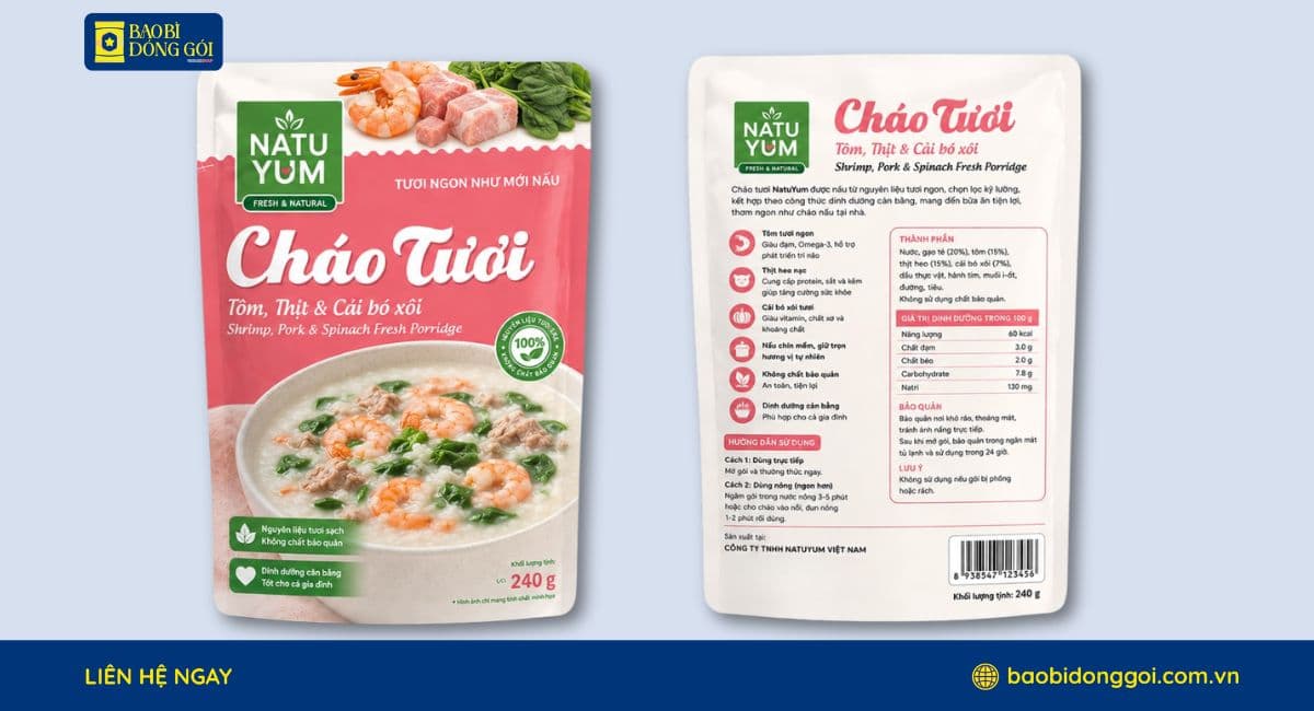 Túi đựng cháo tươi bền chắc