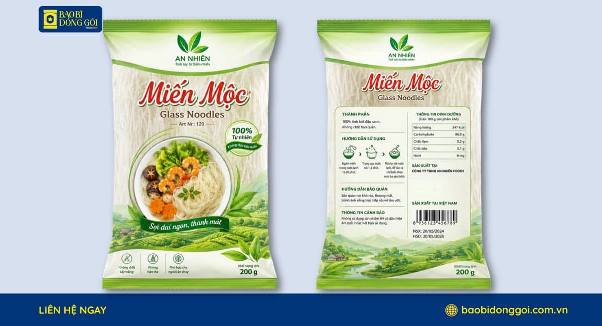 Bao bì đựng miến mộc khô