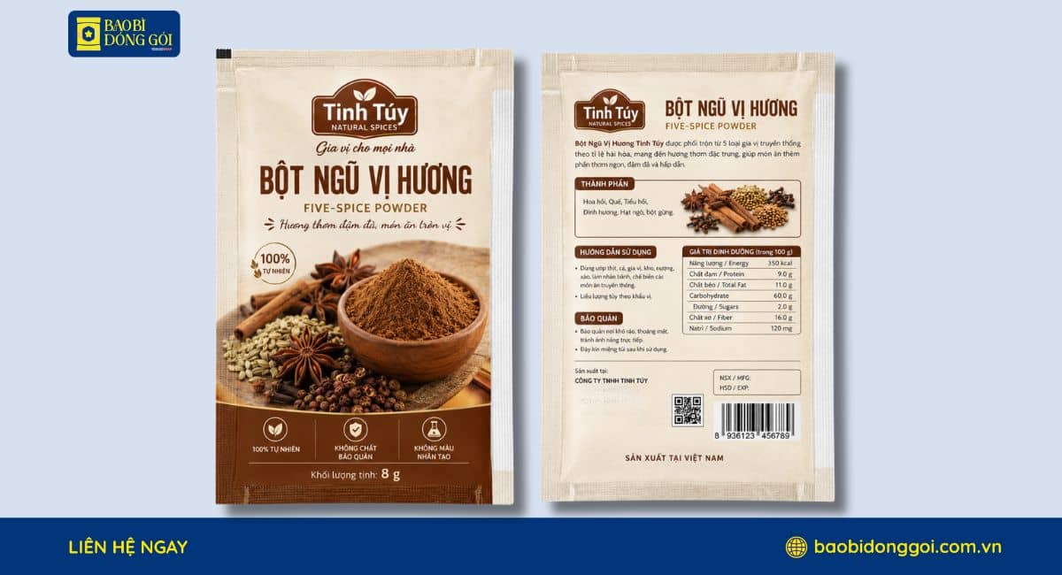Bao bì ngũ vị hương PET PE giữ mùi tốt