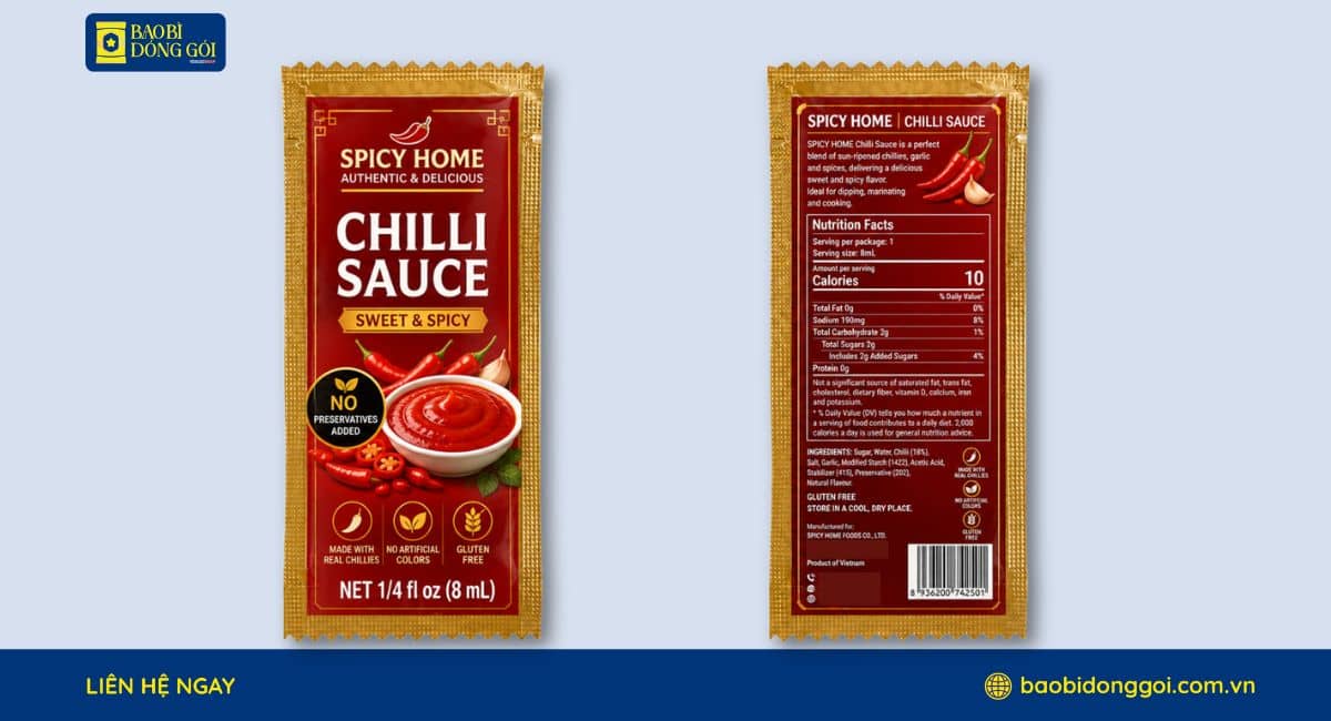 Bao bì nước chấm thiết kế hiện đại và bền chắc