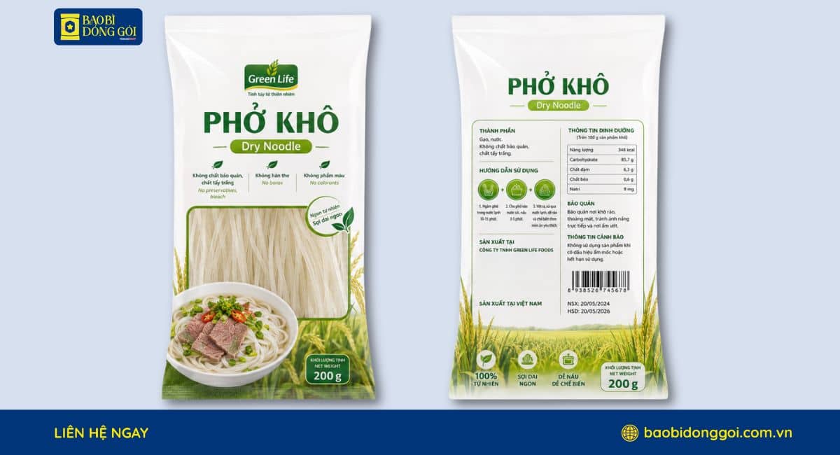 Bao bì phở khô in trục đồng tối đa 10 màu
