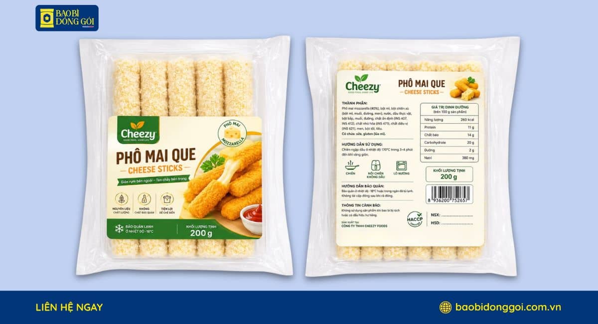 Mẫu bao bì hút chân không được in 2 mặt tăng nhận diện thương hiệu