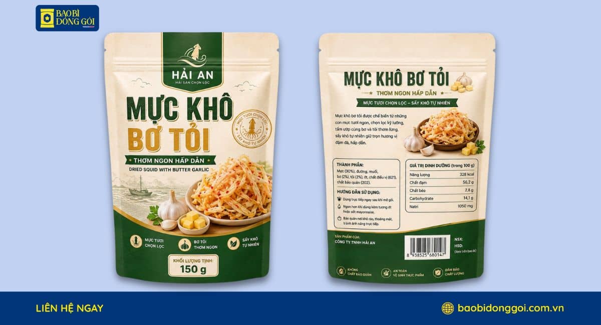 Mẫu túi zipper đựng khô mực tiện lợi
