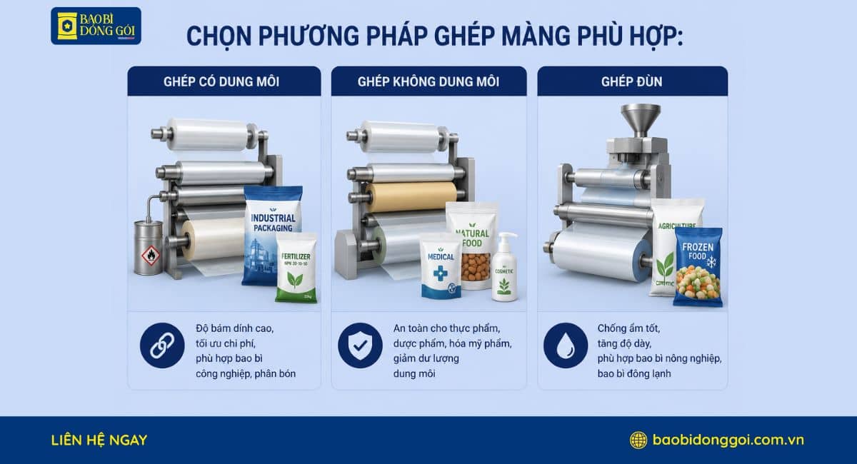 Nên chọn phương pháp ghép màng nào cho bao bì