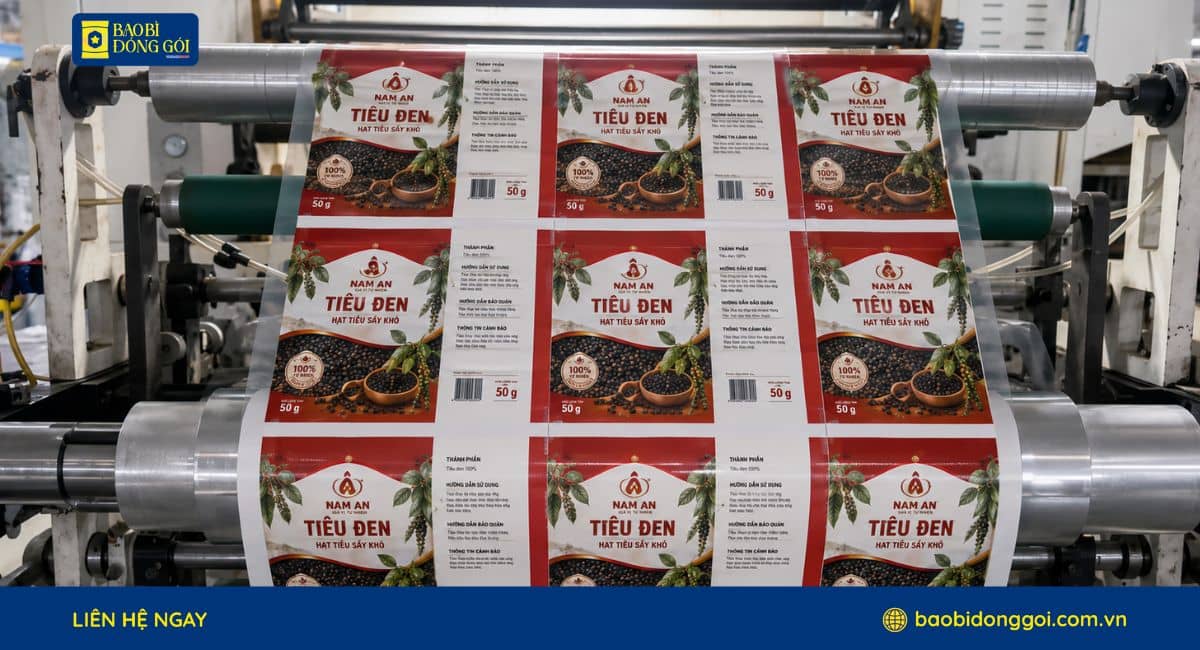 In trục đồng cho bao bì đựng tiêu