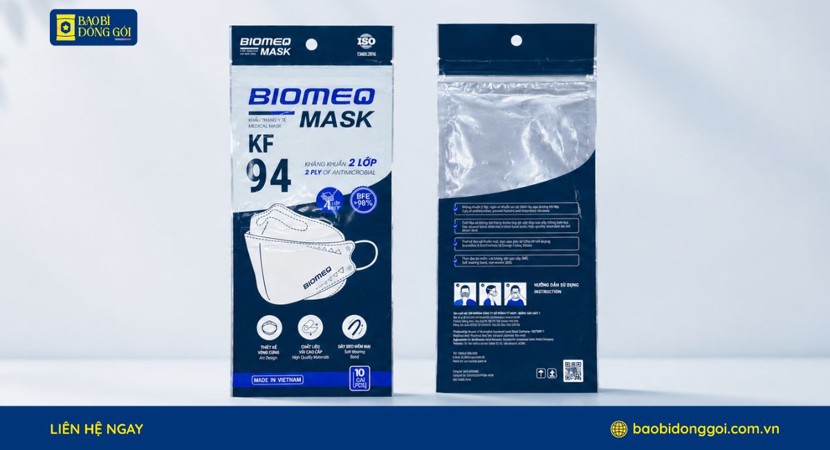 Bao Bì Đóng Gói x BIOMEQ: Túi Zipper 3 Biên Đựng Khẩu Trang