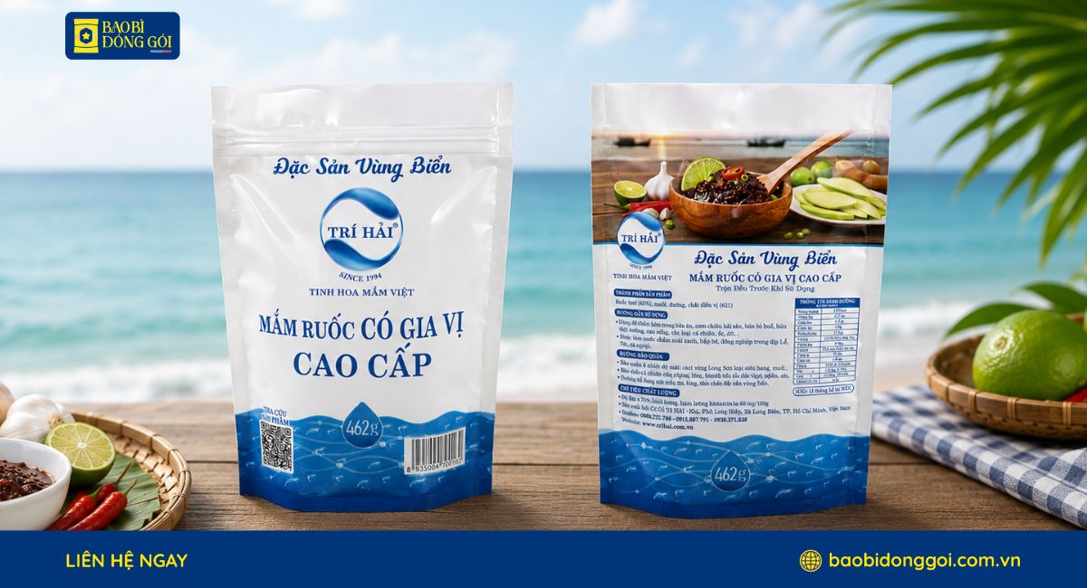 Bao Bì Đóng Gói X Mắm Trí Hải: Túi Zipper Đáy Đứng Đựng Mắm Ruốc