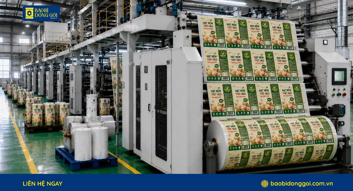 Xưởng sản xuất bao bì gia vị màng ghép tại Bao Bì Đóng Gói
