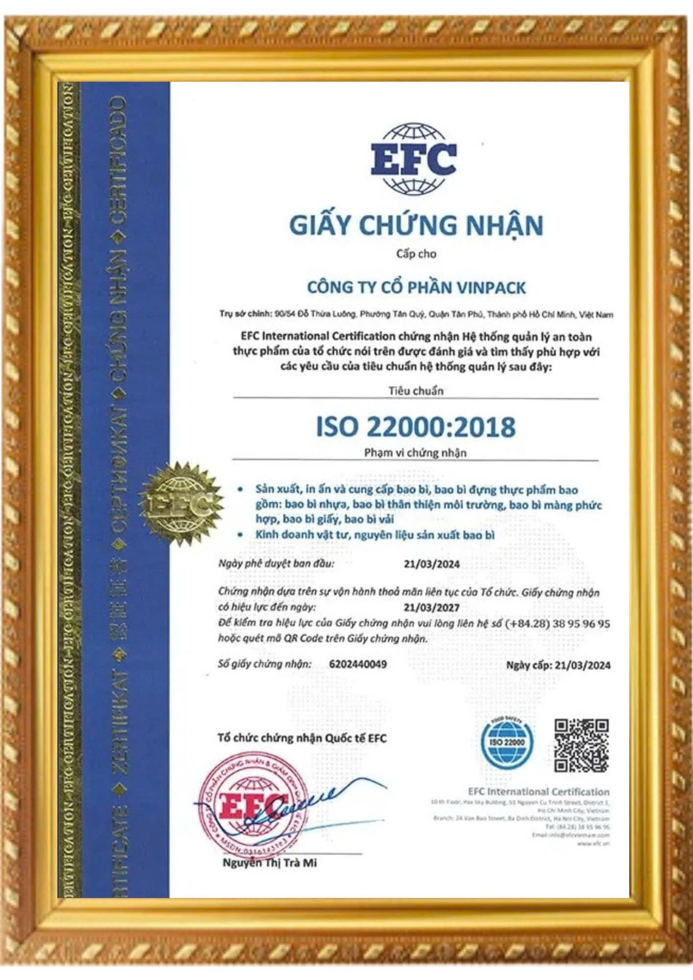 Chứng nhận ISO