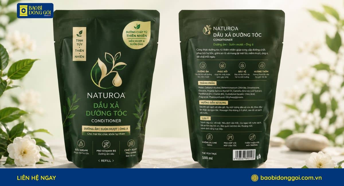 Mẫu bao bì dầu xả túi refill gia công theo yêu cầu