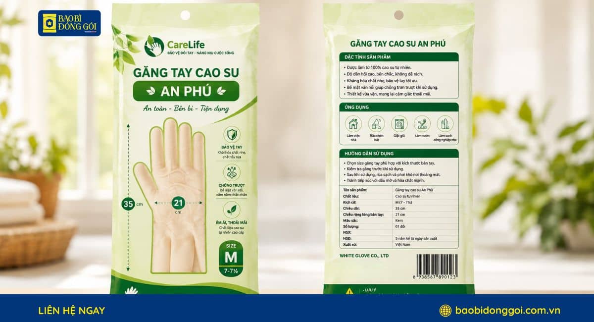Mẫu bao bì găng tay y tế