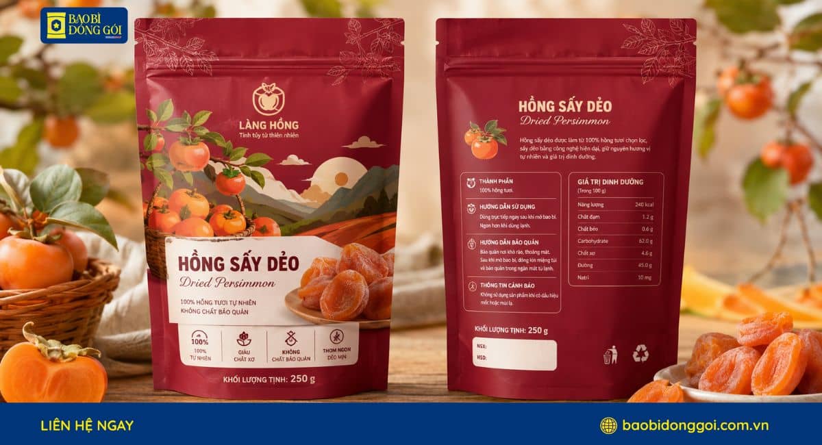Mẫu túi đựng hồng sấy dẻo