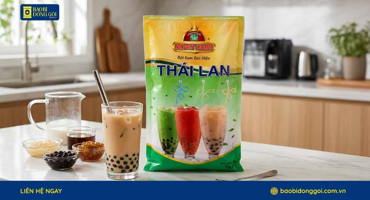 Dự Án Bao Bì Bột Kem Béo Tân Thanh Ngọc Túi 3 Biên PA/PE