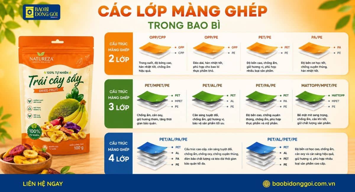 Các lớp màng ghép trong bao bì