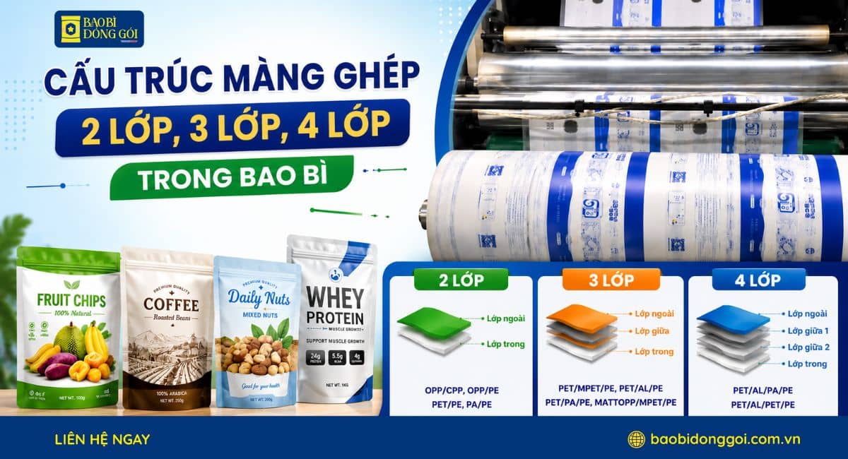 Cấu Trúc Màng Ghép Trong Bao Bì Phức Hợp Nhiều Lớp