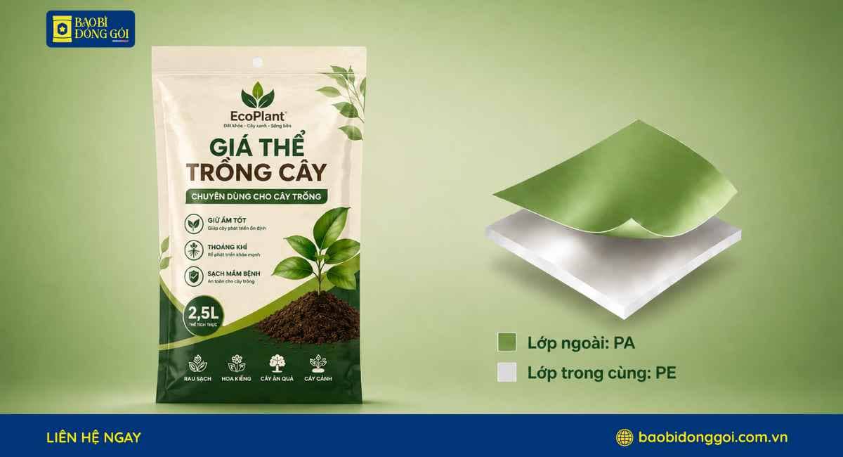 Cấu trúc bao bì đựng giá thể
