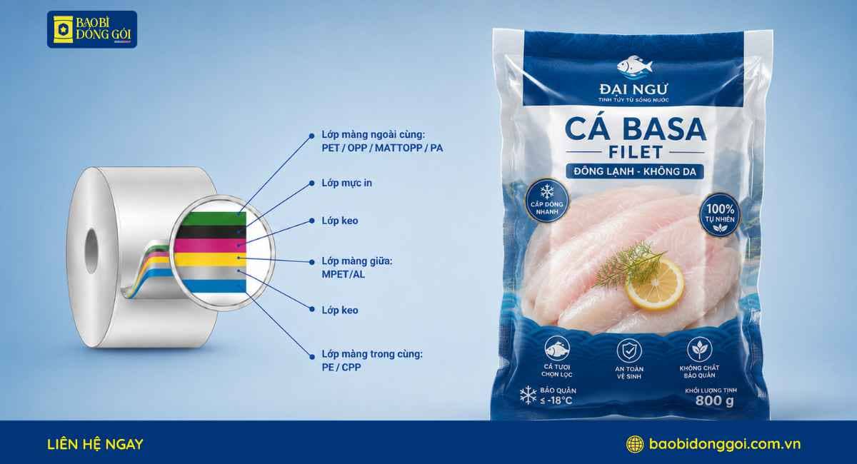 Công nghệ ghép màng bao bì cá basa