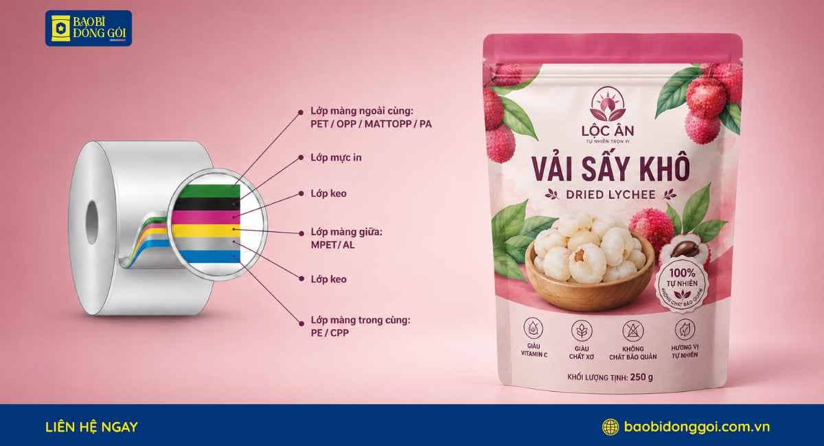 Công nghệ ghép màng bao bì vải sấy khô