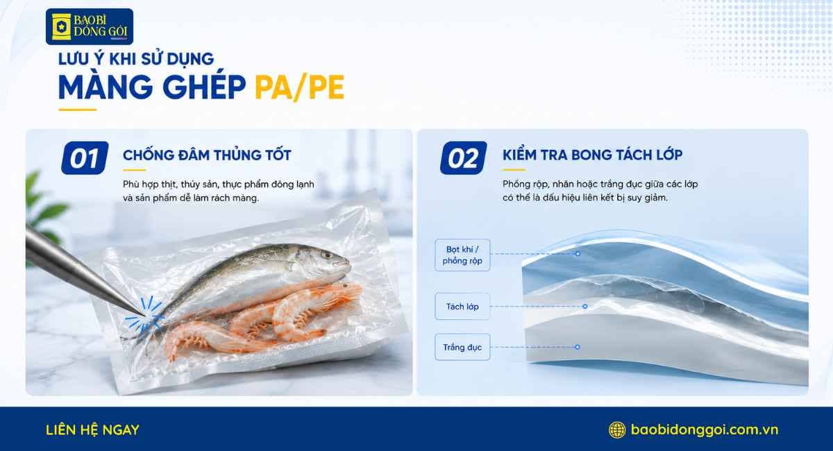 Lưu ý khi sử dụng màng ghép PA/PE trong đóng gói