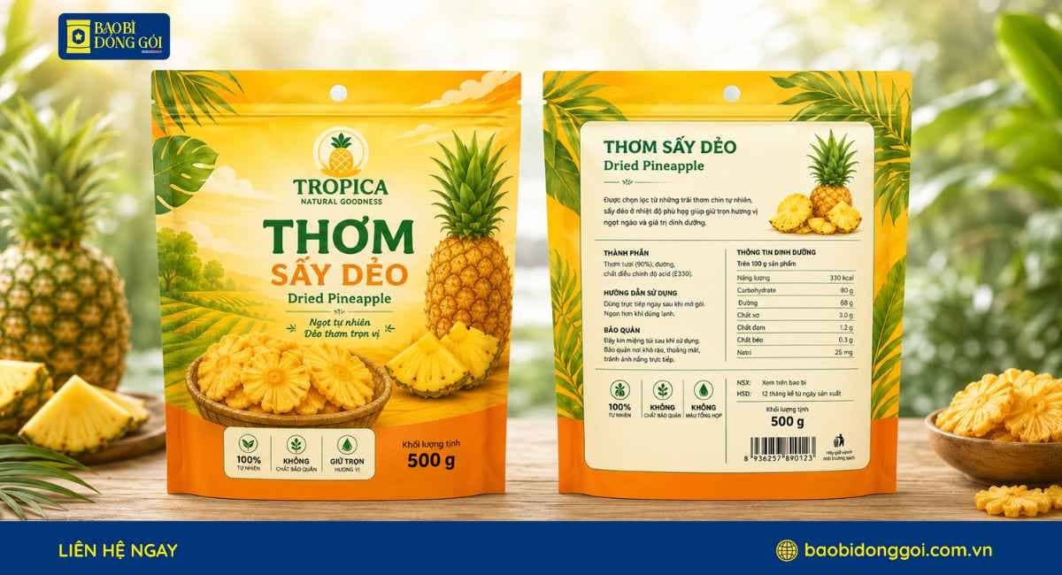 Mẫu bao bì thơm sấy túi lớn 500g in đơn giản gia công đục lỗ treo