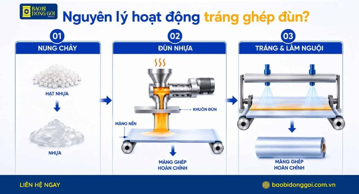 Nguyên lý hoạt động của tráng ghép đùn