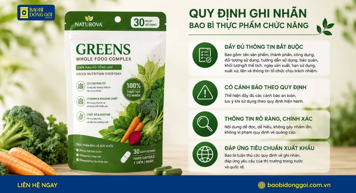 Quy định ghi nhãn bao bì thực phẩm chức năng cần phải biết