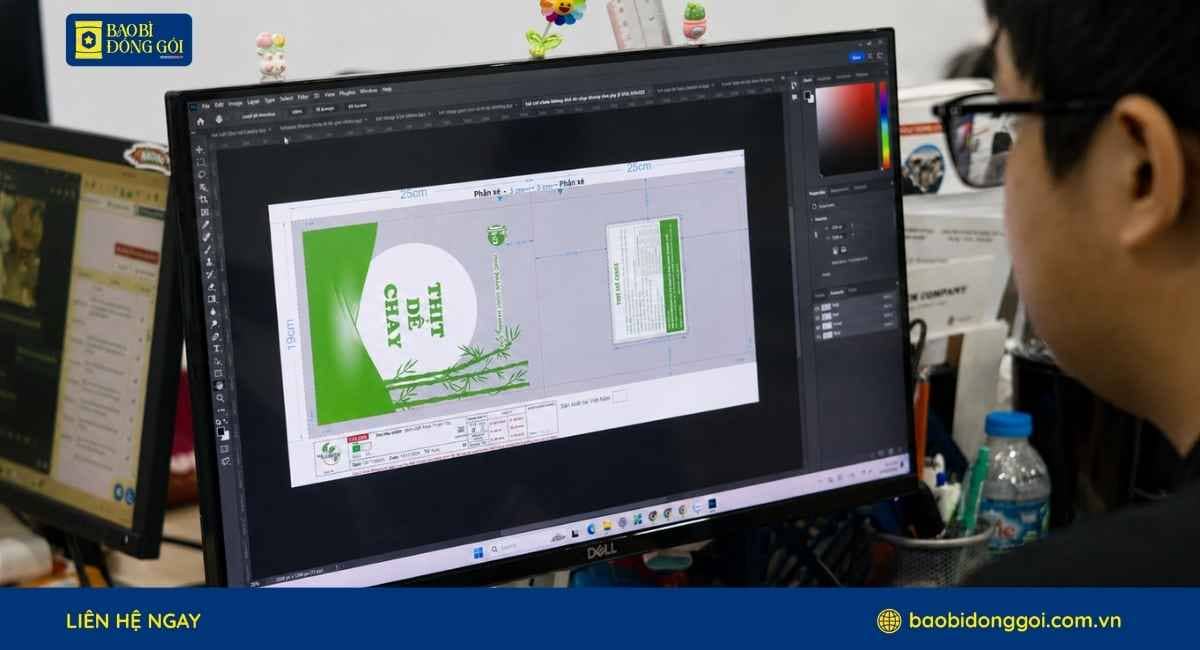 Thiết kế túi hút chân không đựng thịt dê chay Khang Đức